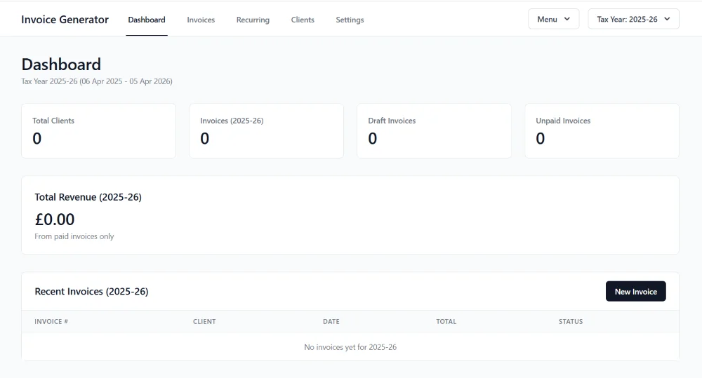 Invoice Generator (Self-Hosted Django Application)