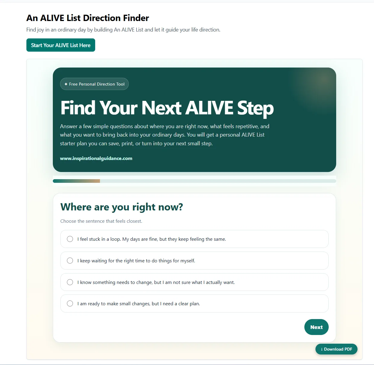ALIVE List Direction Finder