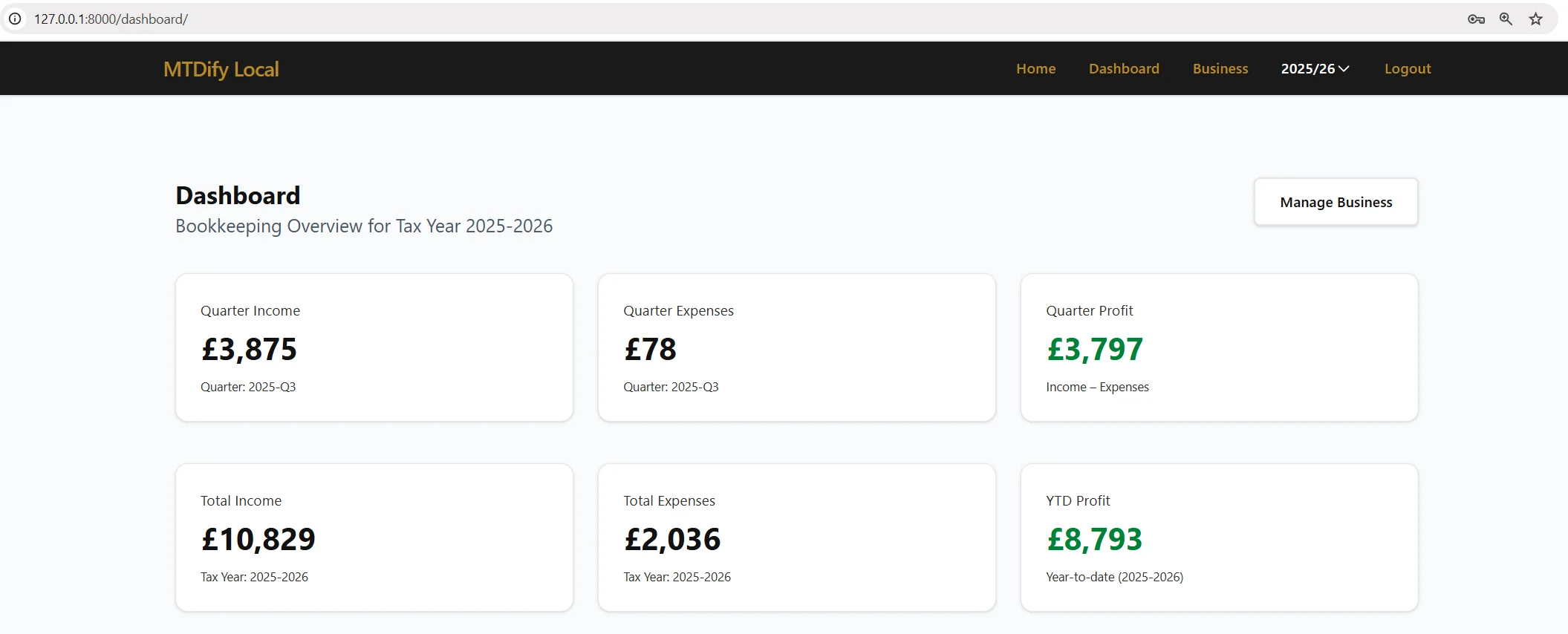 MTDify Dashboard